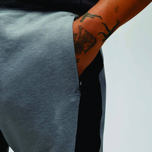 กางเกงวอร์มปะติดสีตัดกันมีสไตล์กางเกงวอร์มเอวยางยืดและเข้ารูปสำหรับฝึกซ้อมและชุดลำลอง - Product Image 4