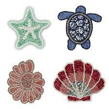 Dessous de verre perlés à la main Vintage Floral Design rétro décor à la maison couleurs arc-en-ciel célébrations culturelles promotionnel étanche - Product Image 2