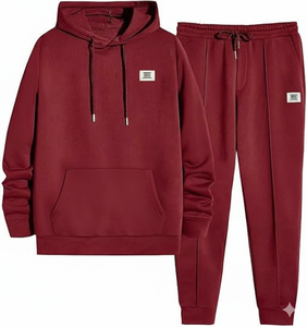 ชุดกีฬาสีทึบที่มีฮู้ดใส่ได้ทั้งชายและหญิง | วัสดุผ้าฝ้ายรุ่น100% | ตัวเลือกสีที่กำหนดเอง | ฤดูหนาวป้องกันแบคทีเรียระบายอากาศ - Product Image 1