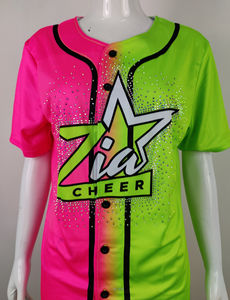 2025 nouveau maillot de Baseball en strass de sublimation dégradé personnalisé en gros - Product Image 2