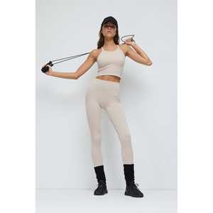 Leggings de sport décontractés à taille haute sans couture en tissu mousseline - Product Image 1