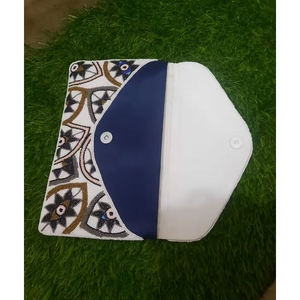 Bolso de mano de ojo malvado con cuentas azules, bolso de fiesta de noche Ele de lujo, patrón envolvente, forro de algodón PU, embrague nupcial rentable - Product Image 3