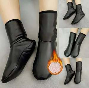 Chaussettes à glissière en cuir antibactérien tissé de qualité supérieure pour hommes et femmes-Accessoires de chaussures décontractées respirantes à séchage rapide - Product Image 5