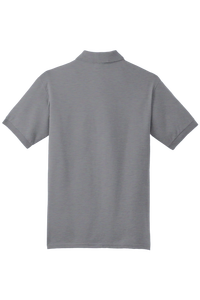 เสื้อยืดโปโลผู้ชายน้ำหนักมาก220-280gsm โลโก้ได้ตามต้องการเสื้อยืดกอล์ฟปักลายเสื้อลำลองแบบถักสีพื้น - Product Image 6