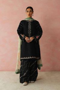 Embroidered Traditional Pakistani Lawn Suit Women 3 Piece Set Flared <b>Trouser</b> Shirt Organza Dupatta Soft Casual Party Wear - Product Image 4