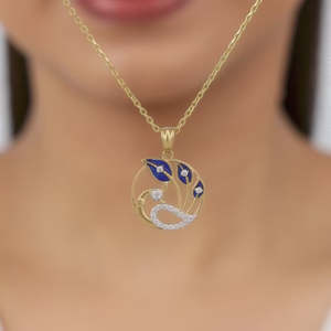 จี้เพชร pfau สีทองที่สวยงามเครื่องประดับผู้หญิงหรูหรามีรายละเอียดที่สวยงาม - Product Image 6