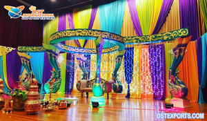 ชุด Mandap สำหรับงานแต่งงานสีขาวแบบอินเดีย,ชุดตกแต่ง Mandap สำหรับงานแต่งงานเสา Jali มีสไตล์สำหรับงานแต่งกลางแจ้ง - Product Image 6