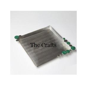 ถาดเสิร์ฟขนมรูปทรงหกเหลี่ยมถาดเสิร์ฟขนมอลูมิเนียมสีเงิน - Product Image 3