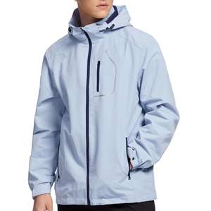 เสื้อแจ็กเก็ตกันลมมีฮู้ดสำหรับผู้ชายเสื้อวิ่งโลโก้แบบปักซิปเต็มดีไซน์ใหม่ - Product Image 4