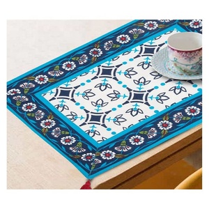 Tissu tissé organique 100% coton de haute qualité moderne en forme de rectangle Certificat GOTS facile à nettoyer Tapis de table de cuisine résistant à la chaleur - Product Image 1