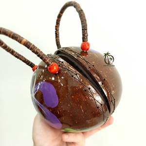 MINI sac à main écologique en coquille de noix de COCO, sac fait à la main en matériau naturel pour dames COCO - ECO - Product Image 3