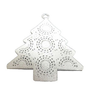 Salon Décoration De Noël Feuille D'argent Fer X Mas Arbre Feuille D'argent Ornement De Noël Suspendus Décorations Pour La Maison À La Main - Product Image 5