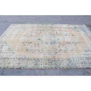 Alfombra Turca Vintage Grande de 6.3x9.4 pies, Alfombra de Lana Azul - Product Image 4