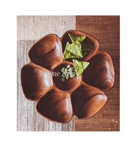 Plato de frutas secas de madera de diseño atractivo, plato para servir aperitivos de Color marrón de la más alta calidad para uso doméstico en hoteles - Product Image 1