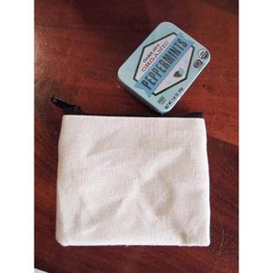 Portable <b>Mini</b> Flat Zippered Jute Blend <b>Canvas</b> Pouch - Product Image 2
