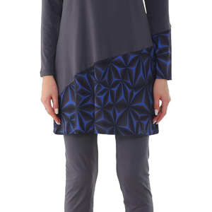 Ensemble de maillot de bain musulman pour femmes, 2 pièces, manches longues, logo sur le devant, cristal, leggings, modeste, séchage rapide, couvrant tout le corps, islamique - Product Image 3