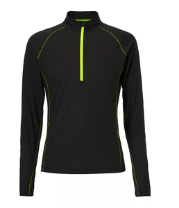 Haut de course à manches longues en laine mérinos pour hommes Chemise de course en laine mérinos 1/4 Zip avec trou pour hommes - Product Image 1