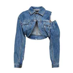 Prix de gros Logo personnalisé Marque & Casual Streetwear Denim Jeans Femmes Vestes 2025 Style Denim Veste Pour Dames Prix pas cher - Product Image 1