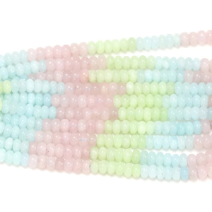 Multi-Color Quartz Rondelle <b>Beads</b>: AAA Smooth Gemstone <b>Beads</b> (7-8mm) - Product Image 2