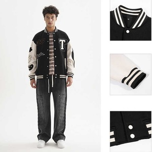 Veste de baseball personnalisée OEM pour hommes support vintage Letterman Varsity chaîne chenille broderie manches de rue principale - Product Image 2