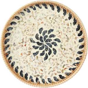 Handcrafted MOP Serving <b>Tray</b> With Decorative Design Ideal For Living Room Decor And Special <b>Dinner</b> Presentations - Product Image 1
