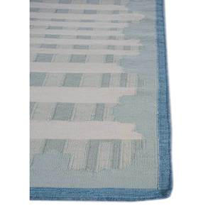 พรมขนสัตว์ลายตารางสีเทาและสีดำแบบทอเรียบ ลายเรขาคณิตและนามธรรม พรมคิลิมสำหรับบ้าน ขนาด 9x12 ฟุต รูปทรงสี่เหลี่ยมผืนผ้า พรมปอกระเจา รุ่น ADWL-13201 - Product Image 4