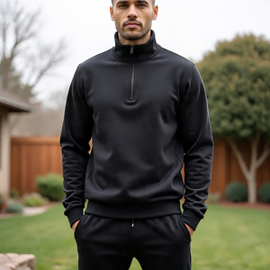 เสื้อสเวตเตอร์มีซิปครึ่งแขนสำหรับผู้ชายเสื้อสเวตเชิ้ตสำหรับฝึกซ้อมเสื้อวอร์มแบบมีซิปออกแบบโลโก้ได้ตามต้องการ - Product Image 6