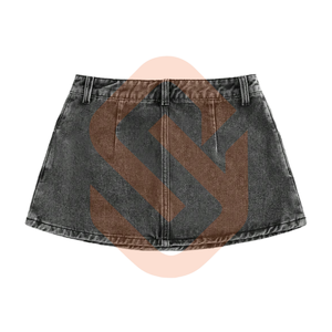 Falda vaquera gótica para mujer Minifalda vaquera elegante Y2k Cross Acid Wash para chica Vintage - Product Image 6