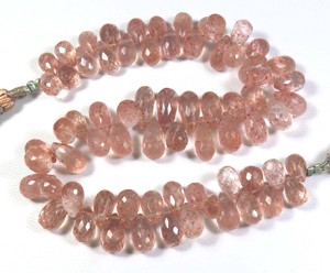 8-12mm Faceted Briolette Teardrop Beads 8 Strand Natural Pink <b>Strawberry</b> Quartz Factory Price Loose Gemstones - Product Image 4