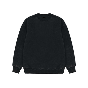 OEM ผู้ผลิตที่กําหนดเองเสื้อสเวตเตอร์คอกลมหนาผ้าฝ้ายกรดล้างขนาดใหญ่วางไหล่เสื้อกันหนาวหมวกเสื้อสเวตเตอร์คอกลมจํานวนมาก - Product Image 4