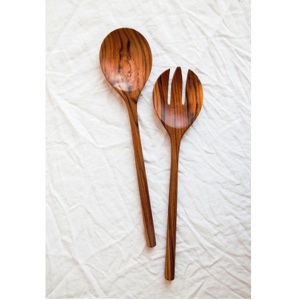 78 couverts à salade ensemble de cuillères à salade en bois faites à la main fourchettes ustensiles cuisine cuillère cadeau - Product Image 4