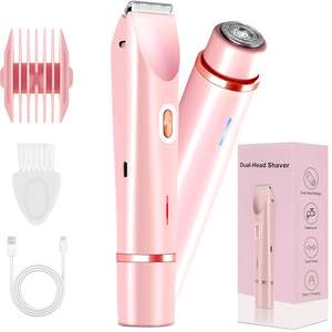 Rasoir électrique rechargeable par USB pour femmes, double lame, épilateur pour le bikini, les aisselles, le visage et le nez, étanche IPX7 - Product Image 3