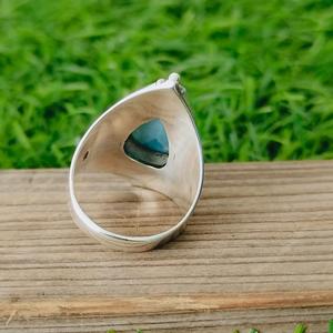 แหวนลาริมาร์เงินสเตอร์ลิงทำมือ925สำหรับผู้หญิงประดับด้วยพลอยพลอยรูปทรงลูกแพร์คลาสสิกสำหรับงานแต่งงานวันครบรอบวันเกิด - Product Image 6