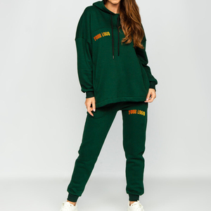 <b>Womens</b> <b>fleece</b> sweatsuit with crewneck pullover sweatshirt and slim tapered jogger <b>pants</b> for stylish autumn winter outfits - Product Image 6