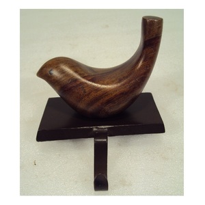 Wall Decor Wooden Bird With Metal <b>Stocking</b> <b>Holder</b> For Christmas Wall Mounted Decorative - Product Image 1