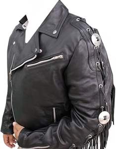 Chaqueta de cuero occidental personalizada de alta calidad de nuevo estilo 2024 del fabricante OEM para hombre, estilo vintage con flecos y plumón de invierno - Product Image 3