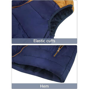 Chaqueta acolchada sin mangas acolchada de invierno con logotipo personalizado, chaleco de talla grande para hombre, chaleco acolchado con capucha para hombre - Product Image 4