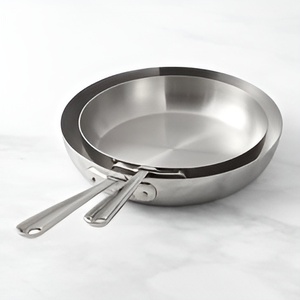 Wok de acero inoxidable moderno, juego de tres piezas, juego de utensilios de cocina antiadherentes de panal de metal de tres capas, sartén híbrida - Product Image 3