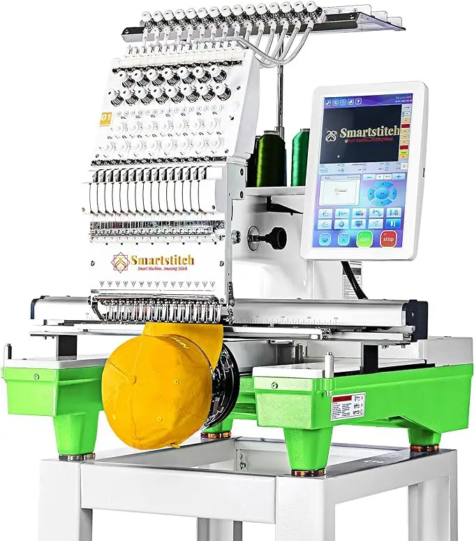 Smartstitch-Máquina de bordar comercial con 15 agujas, velocidad máxima de 1200SPM, pantalla táctil de 12 ", WiFi disponible, 14" x 20"