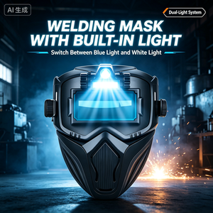 Casco <span class=keywords><strong>de</strong></span> Soldadura COROTC <span class=keywords><strong>con</strong></span> Doble <span class=keywords><strong>Luz</strong></span> y Oscurecimiento Automático, Ajuste <span class=keywords><strong>de</strong></span> <span class=keywords><strong>Luz</strong></span> Azul/Blanca, Energía Solar, <span class=keywords><strong>LED</strong></span> Integrado, Diseño Frontal Elevable - Product Image 2