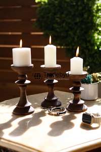 Premium Handmade <b>Wooden</b> <b>Candlestick</b> <b>Holder</b> Decorative Stand for Home Office and Gifting Tradebyd - Product Image 5