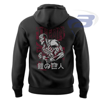 Sweat à capuche surdimensionné Streetwear Anime Hoodie Homme Armored Titan Noir Unisexe Anime Hoodie Polaire de haute qualité Logo personnalisé