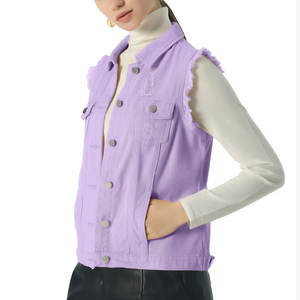 Gilet en jean pour femme de haute qualité, nouvelle mode, tissu respirant, décontracté, tendance, vêtement d'extérieur, gilet en jean pour femme - Product Image 6