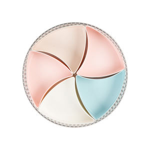 Plateau à collation rond à 5 sections HOKORI, boîte de service en plastique transparent pour les fêtes de Tet et l'usage quotidien à la maison - Product Image 4