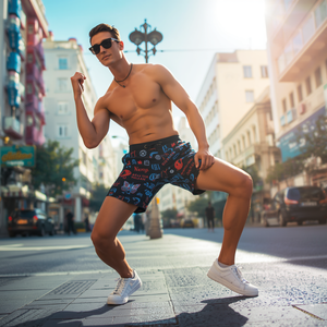 Pantalones Cortos de Algodón para Hombre con Cintura Elástica y Estampado Gráfico, Ropa Casual Urbana con Personalización OEM ODM - Product Image 2