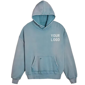 Sudadera con Capucha para Hombre, Estilo Vintage, Lavado Ácido, Talla Grande, Cierre Completo, Chaqueta Urbana, Felpa de Algodón Suave, Hombros Caídos, Estilo Urbano de Invierno - Product Image 1