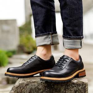 Zapatos de Vestir para Hombre de Cuero Esmerilado Vintage con Paneles Elásticos y Tacón Resistente al Desgaste - Product Image 4