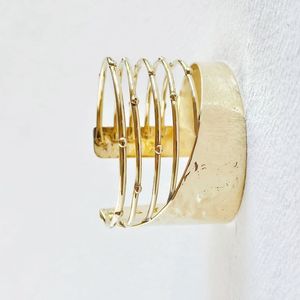 Stylish Vintage Religious Brass Cuff <b>Bracelet</b> with Diamond and Pearl Trendy Year Design Religious Jewelry Gift Bangle - Product Image 2