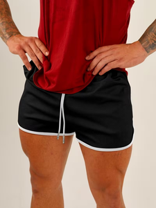 Shorts de sport confortables pour hommes couleur unie coupe ample lettre décontractée Shorts imprimés Polyester Short de sport en maille vierge pour hommes - Product Image 6
