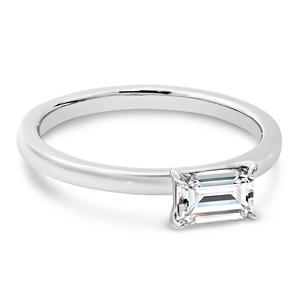 14K Octagon Lab Grown Diamond Ring IGI Gold Lab Creado Diamond Ring para boda F VS1 Anillo de compromiso o banda - Product Image 4